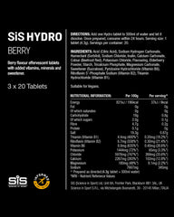 Science in Sport Hydro Electrolyte Tablets 20 pcs. Berry – Vegan & Gluten-Free, Ideal to Promote Hydration and Maintain Electrolytes Balance (Packaging May Vary)