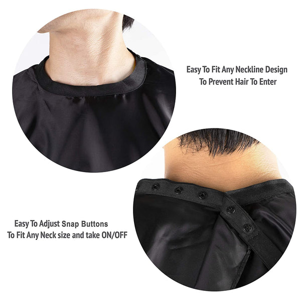 Delkinz Barber Cape with Adjustable Snap Closure waterproof Hair Cutting Salon Cape for Unisex, Perfect for Hairstylists