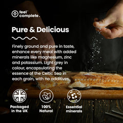 Feel Complete | 800g Fine & Dry Celtic Sea Salt | No Need To Grind | Organic Approved | Essential Minerals & Electrolytes | Natural Alternative To Table Salt | Lab Tested