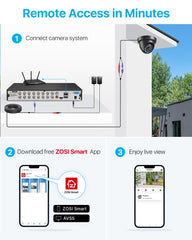 ZOSI 16CH 3K Lite CCTV Camera System Outdoor & AI Human Vehicle Detection