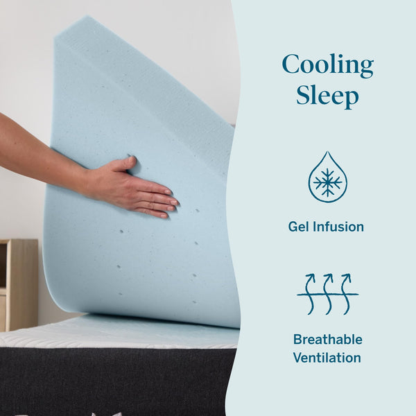 Lucid 3 Inch Gel Infused Memory Foam Mattress Topper California King – Ventilated Design – CertiPur Certified