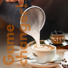 Straame Electric Milk Frother – Professional Automatic Foam Maker for Lattes, Cappuccinos & Hot Chocolates, Stainless Steel, Whisk & Froth in Seconds, Versatile Modes – Ideal for Home & Office Use