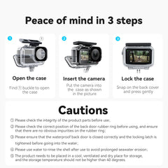 TELESIN Waterproof Case for DJI Osmo Action 5 Pro Action 4/3 Camera Underwater Housing Housing Cage Support 45M Deep Diving Snorkeling with Quick Release Mount Screw Accessories