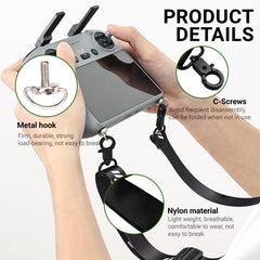 Erioscar Lanyard Neck Strap Compatible with DJI RC/RC PRO/RC 2, Universal Buckle Strap for Mini 4 Pro/Mini 3 Pro/Mavic 3 Pro/Air 2S/Air 3 Screen Remote Controller Drone Accessories
