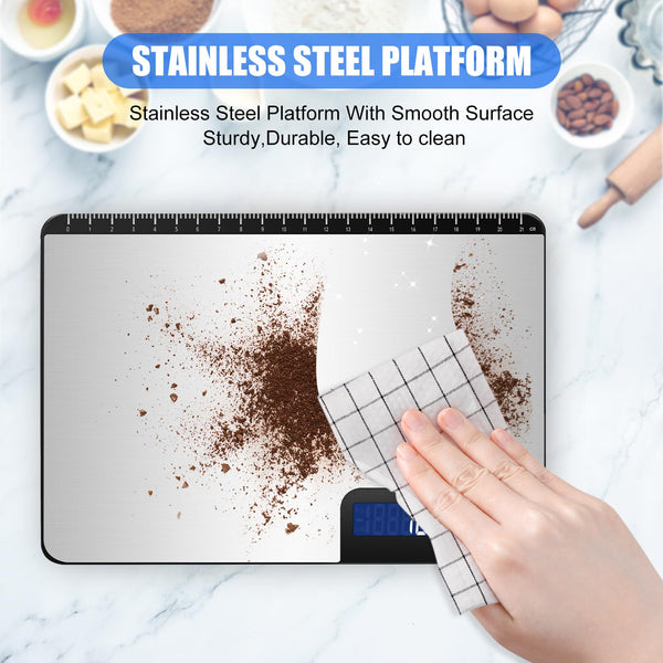 Large Digital Kitchen Scales 15kg, Precision Food Weighing Scale with 1g Accuracy, Optimized Auto Shutdown (3, 10 & 60 Mins), LCD Display, Grams & Oz, Ideal for Home Use, Cooking & Baking