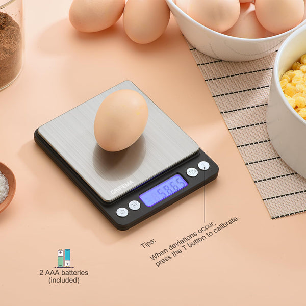 GRIFEMA GA2003 Digital Kitchen Scales with Trays 0.05g-500g Silver