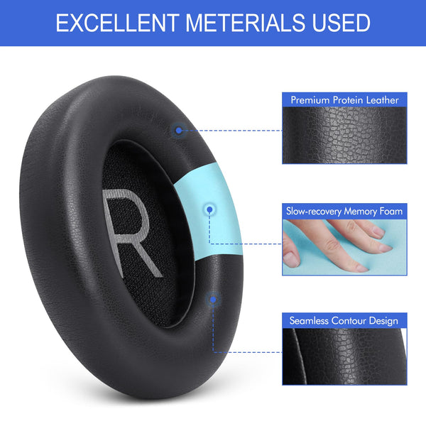 Replacement Ear Pads for Bose NC700 Noise Cancelling Headphones, Upgrade Protein Leather Earpad Cushions for Bose 700 Over-Ear Headset (Black)