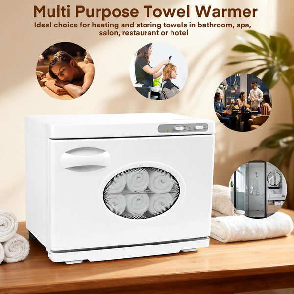 iklestar Hot Towel Warmer, 23L Professional Spa Towel Heater Cabinet with Clip, Extra Large Estheticians Towels Heating Machine for Massage Salon Barbershop, White