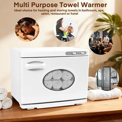iklestar Hot Towel Warmer, 23L Professional Spa Towel Heater Cabinet with Clip, Extra Large Estheticians Towels Heating Machine for Massage Salon Barbershop, White