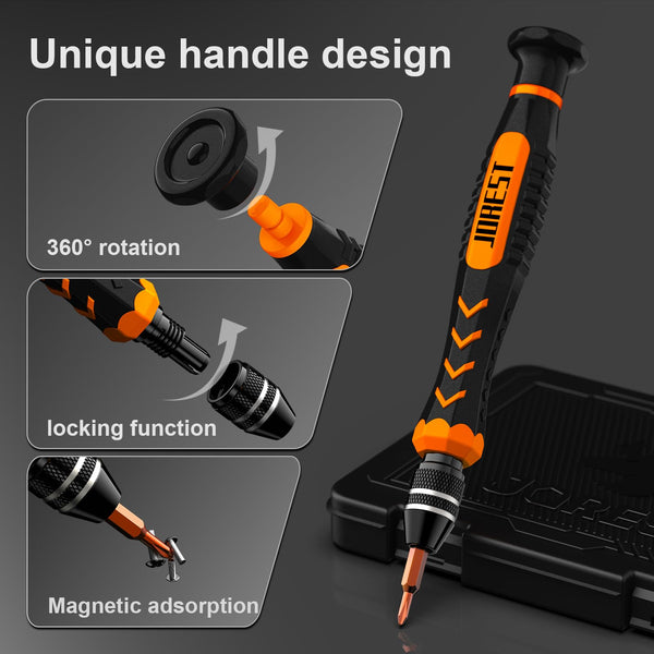 JOREST 38Pcs Precision Screwdriver Set, Tool Kit with Security Torx T5 T6 T8 T9, Triwing Y00, Star P5, etc, Repair for Laptop, Switch, PS4, Xbox, MacBook, iPhone, Ring Doorbell, Watch, Glasses, etc