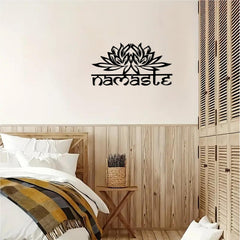 DUOOLN Metal Mandala Wall Decor,Black Modern Lotus Flower Metal Wall Art,Lotus Spiritual Meditation Decorative，Sacred Geometry Wall Art Sign for Home Bedroom Living Room Office Yoga Studio