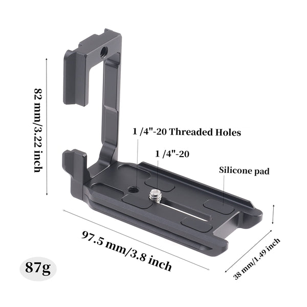 Hersmay Vertical Stand Arca Swiss Quick Release Plate EOS R7 L-Bracket Plate L Angle for Canon EOS R7 Camera Compatible with DJI Ronin RS2 RS3 Pro RSC 2