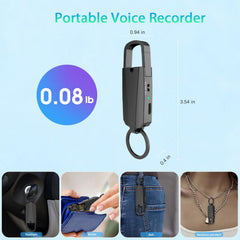 64GB Digital Voice Recorder with Playback - Keychain Voice Activated Recorders Audio Recording Device - 760 Hours Capacity for Lectures Meetings Music