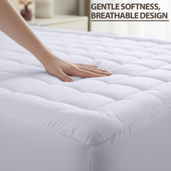 Premium Mattress Pad (Queen) - Micro Plush Ultra Soft and Overfilled Mattress Topper by Utopia Bedding