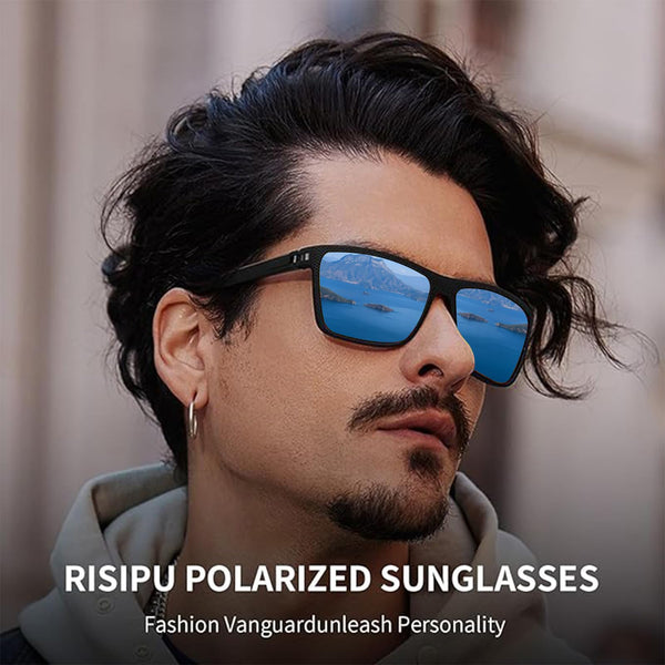 Risipu 3-Pack Polarized Sunglasses for Men and Women, Lightweight Rectangular Sun Glasses Men, UV400 Protection Mens Sunglasses Polarised (Black*3)
