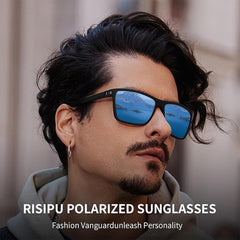 Risipu 3-Pack Polarized Sunglasses for Men and Women, Lightweight Rectangular Sun Glasses Men, UV400 Protection Mens Sunglasses Polarised (Black*3)