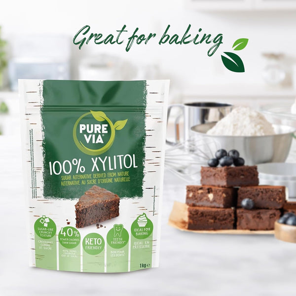 Pure Via Xylitol 1kg - Plant Based, Vegan and Keto Friendly Sugar Alternative - Single Pack