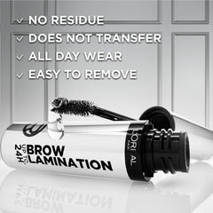 L'Oréal Paris Brow Lamination Gel, Hold for up to 24 Hours*, Day and Night, Lifted and Fuller-looking Brows, Infallible Brow Lamination Gel, Clear, 15g