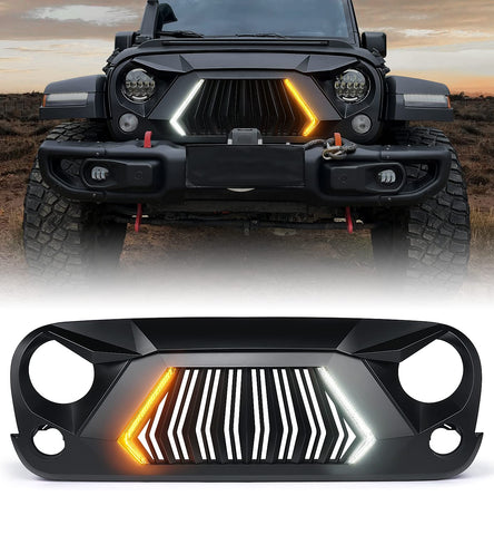 Mad Max Grill Front Grille w/DRL & Turn Signals for 2007-2018 Wrangler JK