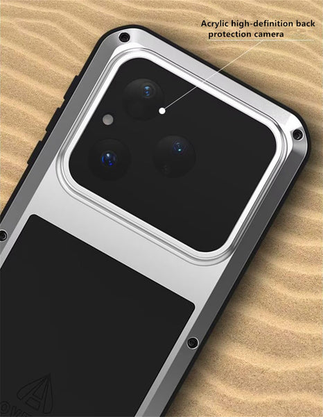 For Huawei Pura 80 Metal Case, LOVE MEI Outdoor Armor Tank Shockproof Dust/Dirt/Snow Proof Hybrid Heavy Duty Aluminum Metal Case (White, Huawei Pura 80 Ultra)