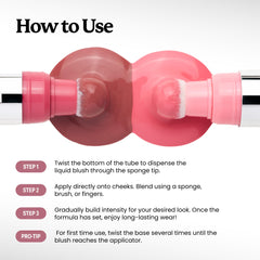 Sacheu Cheek STAY-N Liquid Blush for Cheeks — High Pigment, Buildable, Lightweight Cream Blush for Dewy & Radiant Flushed Cheeks — Long-lasting & Cruelty Free, I'm Cute