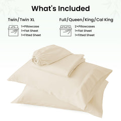 Love's cabin 100% Rayon Derived from Bamboo, Queen Sheets, 4 Pieces, Beige