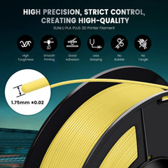 SUNLU 5KG PLA+ Filament Bundle, Enhanced Durability and High Strength, PLA Plus 3D Printer Filament for 3D FDM Printers, 1KG per Spool, 5 Rolls, Klein Blue+Red+Green+Vivid Yellow+Sunny Orange