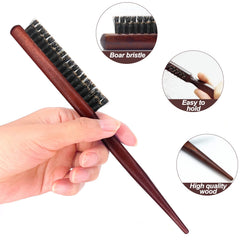 Sularpek Slick Back Hair Brush, Boar Bristle Hair Brush, Detangler Hairbrush, Suitable for Long Thick Curly Wavy Dry or Damaged Hair Reducing Hair Breakage