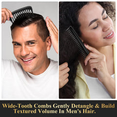 HEYMKGO 14 Pcs Professional Barber Hair Comb Set for Men & Women, Hair Cutting Kit with Wide Tooth Comb, Rat Tail Comb, Clipper Brush, Neck Duster, Styling Clips for Salon Grooming Tools (Black A)