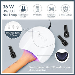 VANREESA Gel Nail Kit, 12 Colours Gel Nail Polish Set with Lamp Starter Kit Gold Red Green Gels Polish Set Manicure Tools Nails Salon DIY at Home Gifts for Women