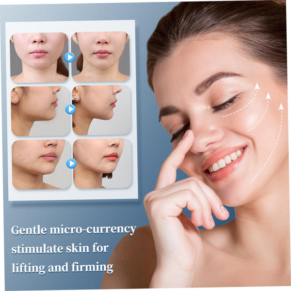 Face Massager Tool, Face Muscle Stimulator with Patch Pads 8 Modes, 19-Speed Microcurrent Lifting Device for Slimming and Lifting