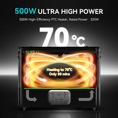 SUNLU Official 3D Printer Filament Dryer E2, 110℃ Max Temperature, 500W PTC Heater, Dry and Anneal 2-in-1, Dual-Chamber, Designed for Engineering Filaments, PC PA-CF FR-ABS Filament Dryer Box (Black)