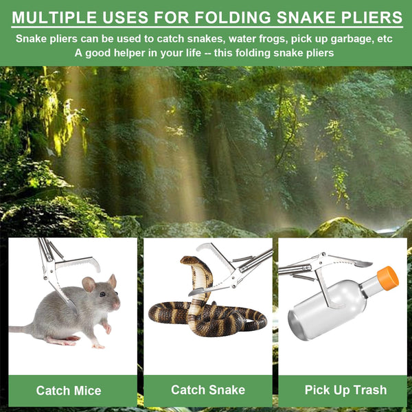 PEUTIER Snake Grabber Tool, Wide Tongs Grabber with Snake Bag