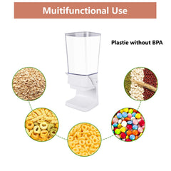 Hniuyun Cereal Dispenser, 5.5L Large Cereal Containers Storage Dispenser, Dry Food Dispenser Countertop for Rice, Cornflakes, Beans, Snack, Oatmeal, Pet food, White