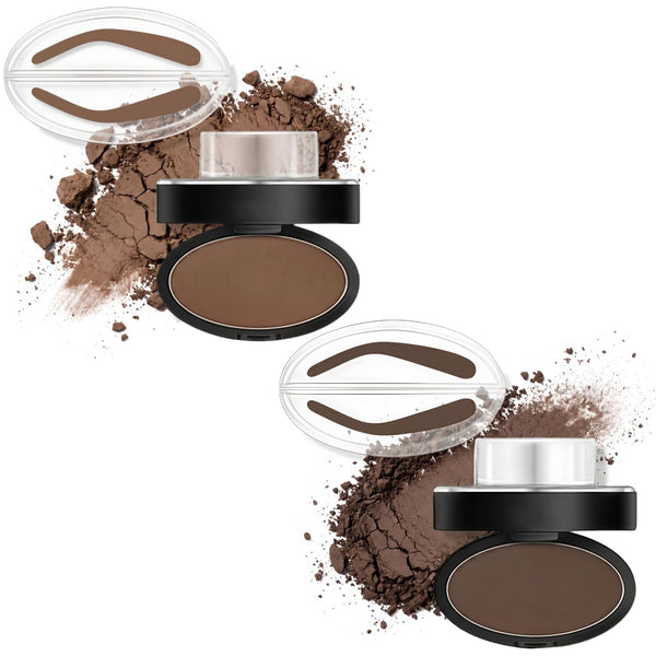 2PCS Waterproof Eyebrow Stamp,Eyebrow Stamp Kit with Eyebrow Pencil,Long-Lasting Eyebrow Powder &Brow Tint Kit,Easy-to-Use Brow Stamp for Quick Shaping,Multi-Functional Eyebrow Tint#Dark+Light Brown