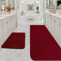 Rururug Bath Mat, Red, 60 x 180 cm, Large Bathroom Rug, Shower Mat, Non-Slip, Washable, Soft Microfibre Bathroom Mat