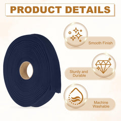 YELARXI Double Fold Bias Tape for Sewing, Quilt Binding Cotton Bias Tape Double Fold 1 Inch 25 Yards Fit for Hemming Seaming DIY Crafts Piping - (Dark Blue)
