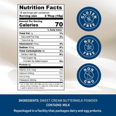 Judee's Gluten Free Buttermilk Powder - Make Cornbread & Fried Chicken with Dry Milk Powder - 11.25 Oz