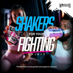 Warrior Protein Shaker Bottle, 600ml with Wire Mixball Blender – Leakproof Clear Gym Bottle for Mixing Whey Protein Shake, Smoothies, Milkshake, Juice, Supplement Drinks – BPA Free, Dishwasher Safe