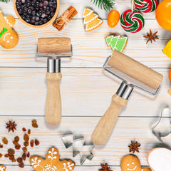 RoxNvm Rolling Pin, 2 Pieces Dough Roller, Small and Medium Dough Roller, Wooden Rolling Pin, Suitable for Rolling Dough, Pastas, Pizza, Desserts and Dumpling Skins (A)
