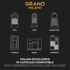 Grano Milano Variety Pack 100 Pods Compatible with Nespresso Original Line