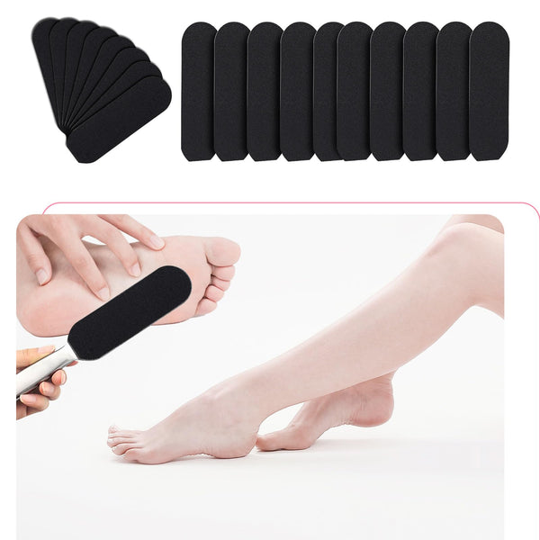 50 Pcs Pedicure File Refill Pads, Stainless Steel Foot File Refills, 180 Grit Foot File Replacement Pads, Self-Adhesive Reusable Foot Rasp for Removing Callus Dead Skin, Pedicure Salon