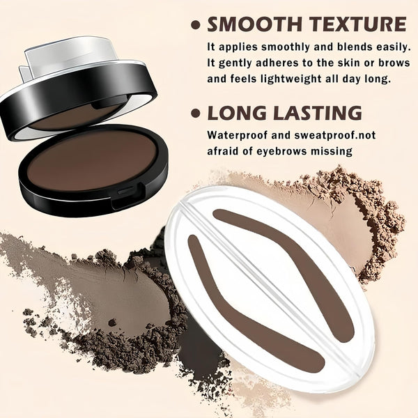 2PCS Waterproof Eyebrow Stamp,Eyebrow Stamp Kit with Eyebrow Pencil,Long-Lasting Eyebrow Powder &Brow Tint Kit,Easy-to-Use Brow Stamp for Quick Shaping,Multi-Functional Eyebrow Tint#Dark+Light Brown