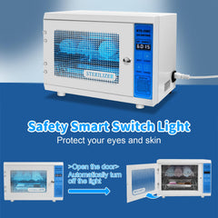 ANRUI UV Steriliser for Nail Tools: 12L Multi-Functional Nail Tool Cleaning Machine, UV Disinfection Cabinet with Timer Setting for Manicure, Home, Barbers, and Spas