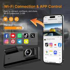 Miofive Mini S 4K HDR Dash Cam Front, Wi-Fi 6 Car Camera with GPS & Bluetooth, Super Night Vision, 24/7 Parking Mode, Loop Recording, Speed Camera Alerts(UK), Supports Up to 512GB.