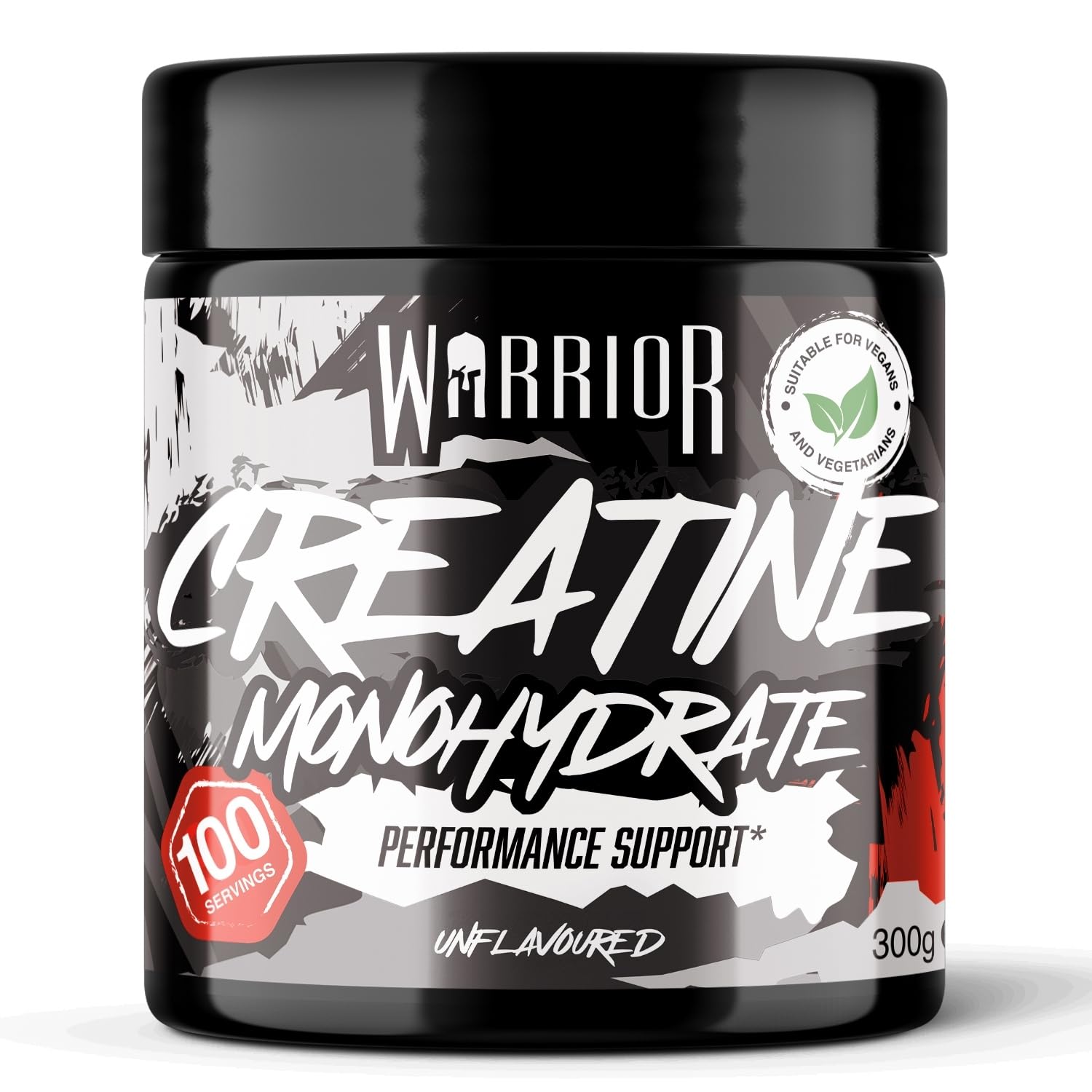 Warrior Creatine Monohydrate Powder 300g (100 Servings) – Pure Micronised Creatine Powder Supplement for Men & Women, Pre & Post Workout Strength, Muscle Growth & Recovery, Vegan – Unflavoured