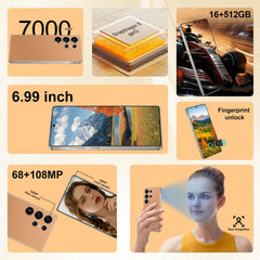 I25 Ultra: Powerhouse 16GB/512GB, 2-Day 7000mAh Battery, Huge 6.99" Android 14 Phone w/Built-in Stylus - Your All-in-One Device The Superior Choice (Titanium Orange)