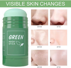 OunTechGlory 2PCS Green Tea Deep Cleanse Mask Stick, Deep Cleansing & Blackhead Remover, Green Tea Face Mask Stick, Moisturizes & Purifies Skin for Men & Women, Deep Cleansing Facial Pores for Skin