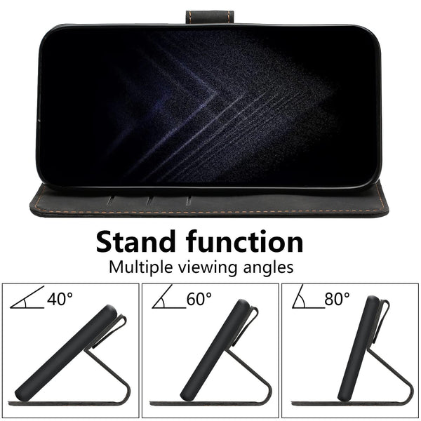 OKZone Compatible With OPPO A78 4G Case, Wallet Case PU Premium Leather with Card holder Slots Magnetic Shockproof Protect Flip Cover Bookstyle Phone Cases Cover(Black)