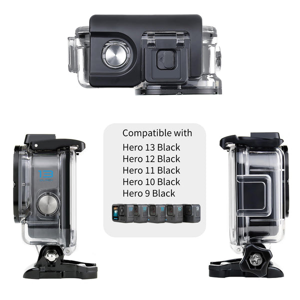 SOONSUN Waterproof Case for GoPro Hero 13/12/11/10/9 Black, 196FT/60M Underwater Protective Diving Housing With Bracket Screw Accessories